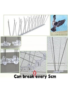 HQ-GAMING 4 Pieces Bird Repellent Deterrent Spikes, Stainless Steel Anti Bird Deterrent Thorns, Bird Spikes Humane Pigeon Spikes, Bird Spikes, Used as a Bird Guard for Balcony Roofs and Windows, 50cm  - Image 4
