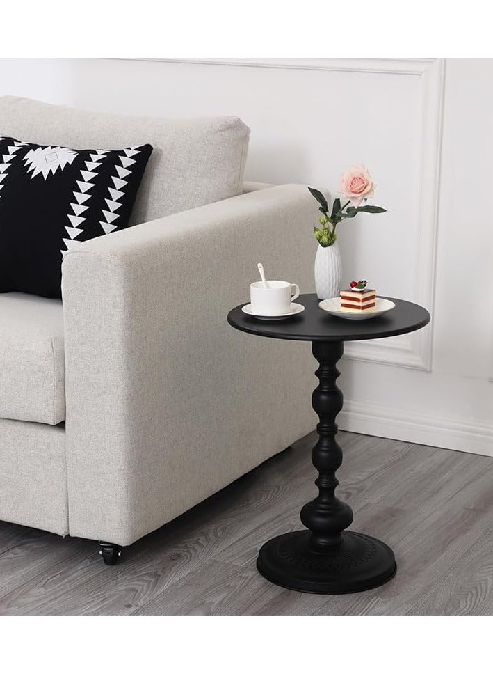 DubaiGallery Round Storage End Table, 2 Tier Utility Cart with Locked Caster Wheels, Storage Shelving Units Side Table for Kitchen,Living Room,Bedroom,Narrow Places - Image 4