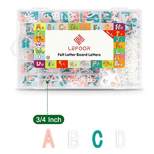 LEFOOR Letter Board Letters Only,698 PRE-Cut Characters (3/4 Inch,in 3 Colors) with Sorting Tray,Felt Letter Board Letters (Choice A) - Image 3