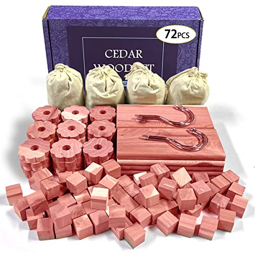 Cedar Space Cedar Blocks for Clothes Storage 100 Aromatic Red Ceder Blocks Cedar Planks Cedar Accessories for Closets Storage 72 Pcs - Image 1