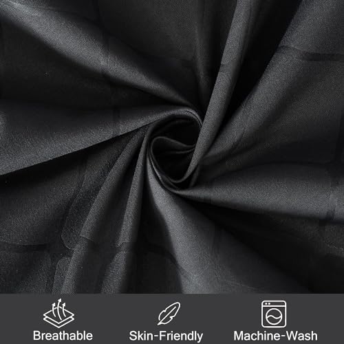 FRESH FROM LOOM Microfiber King Size Double Geometric Bedsheet - Hypoallergenic Wrinkle Free Bed Sheets with 2 Pillow Covers (Barfi Design, 90 x 95 Inches | Grey), 144 TC - Image 3