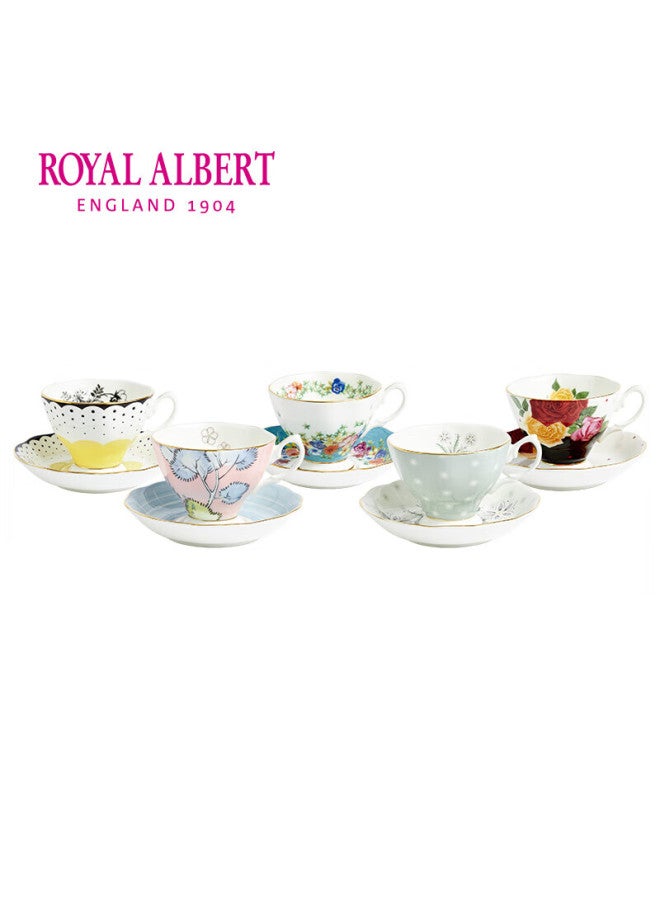 ROYAL ALBERT مجموعة هدايا فنجان وسحاقية قهوة من سلسلة رويال ألبرت سينتينيال، مجموعة شاي إنجليزية - Image 4