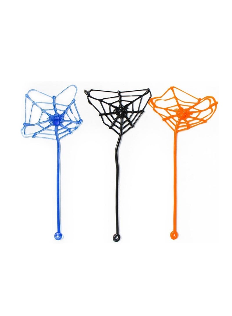 ECVV ECVV 20 Pcs Sticky Spider Web Toys Assorted Colors Kids' Party Favor Sets Fun Toys Stretchy Sticky Spider Web Toy Treasure Box for Classroom Prizes Birthday Party Supplies - Image 1
