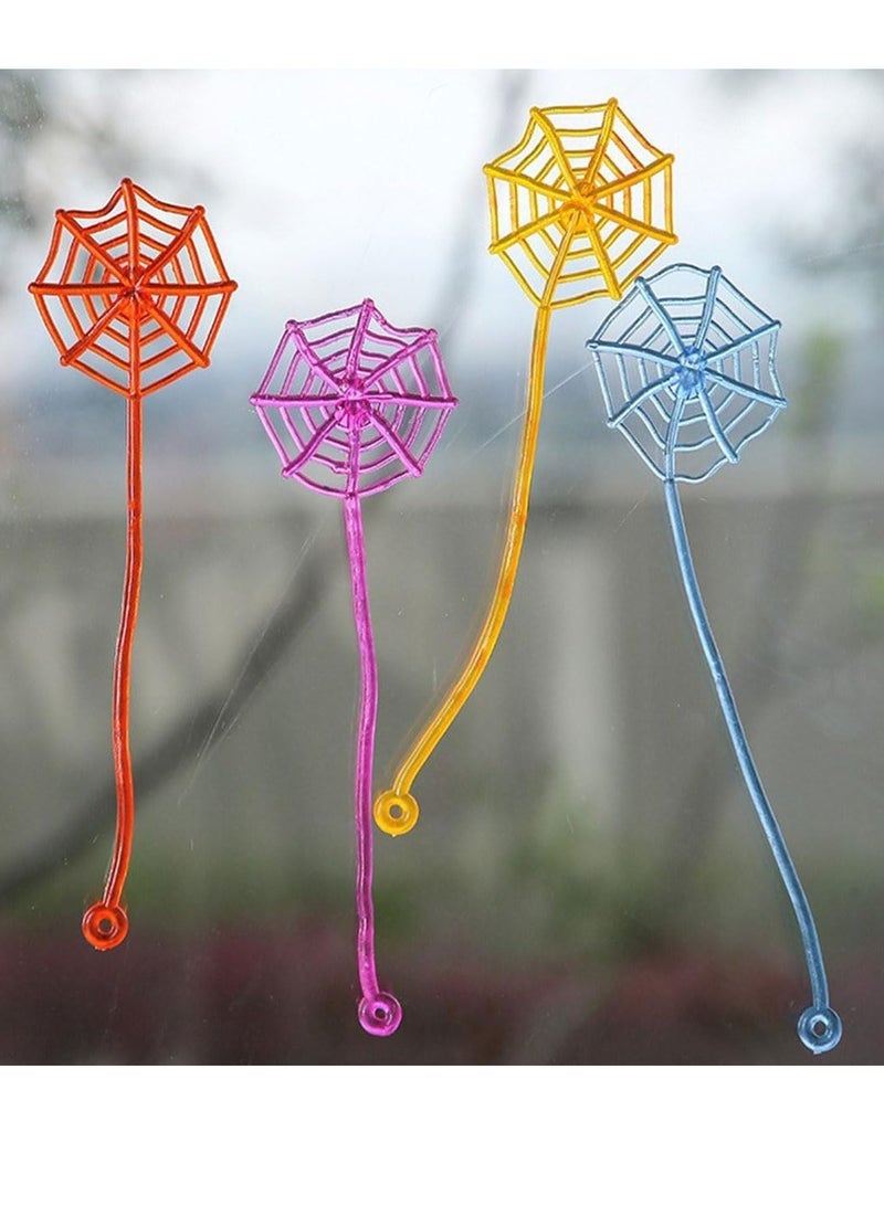 ECVV ECVV 20 Pcs Sticky Spider Web Toys Assorted Colors Kids' Party Favor Sets Fun Toys Stretchy Sticky Spider Web Toy Treasure Box for Classroom Prizes Birthday Party Supplies - Image 5