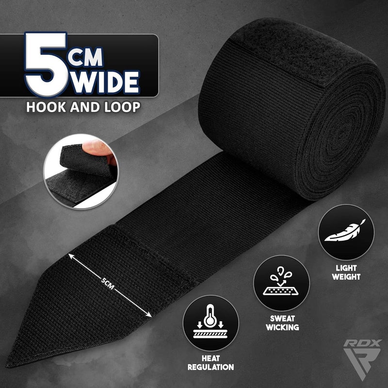 Rdx Boxing Hand Wraps 4.5M / 180 Inches – Mexican Style Semi-Elastic MMA Inner Gloves - Wrist Support for Muay Thai, Kickboxing, BJJ, Karate - Thumb Loop & Hook and Loop Closure - Cotton & Nylon Blend - Image 2