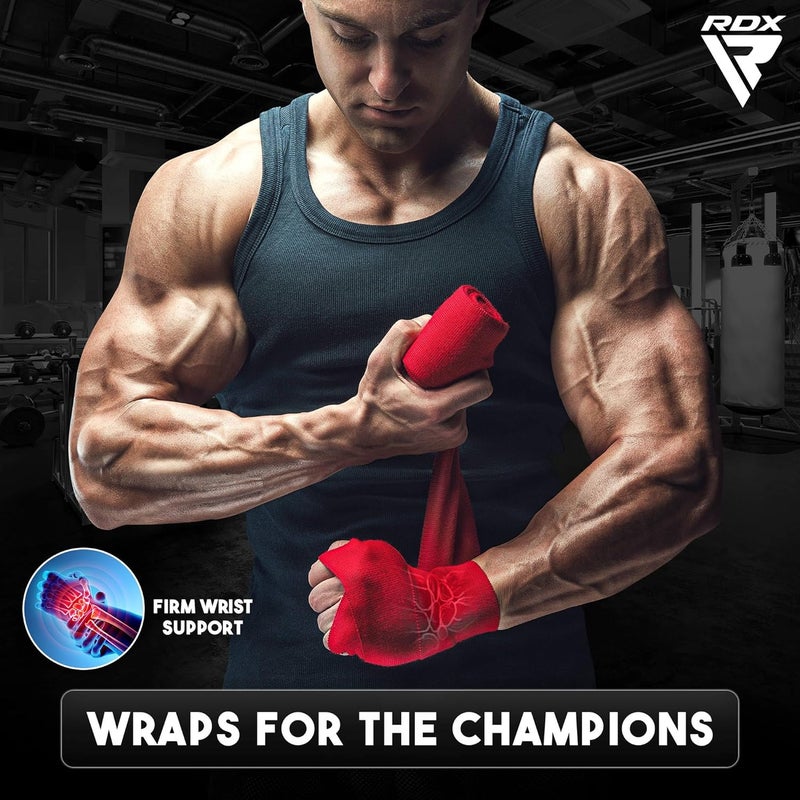 Rdx Boxing Hand Wraps 4.5M / 180 Inches – Mexican Style Semi-Elastic MMA Inner Gloves - Wrist Support for Muay Thai, Kickboxing, BJJ, Karate - Thumb Loop & Hook and Loop Closure - Cotton & Nylon Blend - Image 5