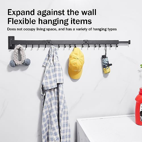ZdwCyl Clothes Drying Rack,Laundry Drying Rack Wall Mount, Space Saver Clothes Rack,Retractable,Collapsible(Tri-Fold), for Balcony,Laundry,Bathroom, Dark Grey Color,3z-g02 - Image 5