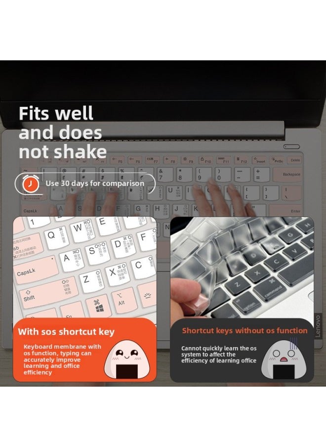 Generic - Suitable For Lenovo Thinkbook14 Keyboard Film Xiaoxin Pro14 Notebook Protection Air15 Computer 13 Wei 6p-Interface Form:Liquid Silicone [industrial Gray Color Matching Function Shortcut Keys] - Xiaoxin Pro16/YOGA 16s [2021-2024 Model] - Image 1