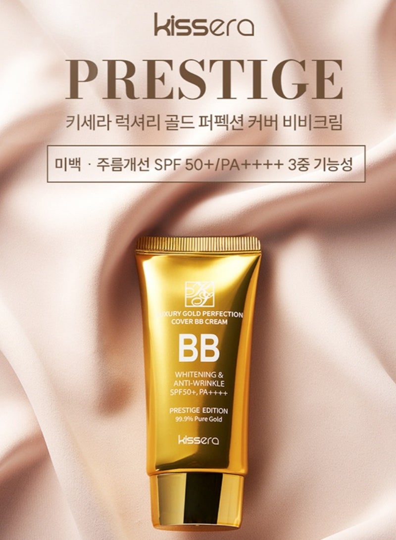 Kissera KISSERA Korean Product Luxury Gold Perfection Cover BB Cream- whitening and anti wrinkle cream (SPF50+ PA ++++) Prestige edition 99,9 pure gold 50ml. - Image 2