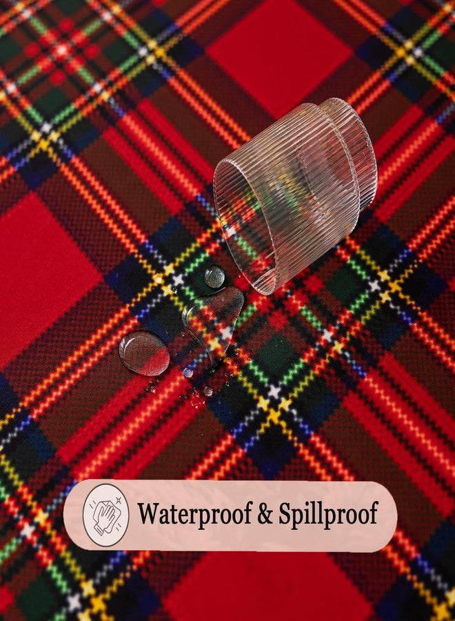 Joyfol Day Winter Holiday Christmas Tablecloth, Plaid Printed Fabric Table Cloth, Stain Release Table Cover for Xmas/Dinner Party Decoration (60 X 84 INCH, Rectangle) - Image 5