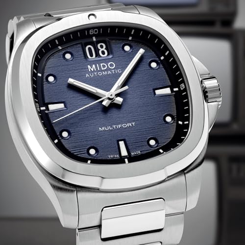 MIDO Multifort TV Big Date - Swiss Automatic Watch for Men - 40mm Case - Blue Dial - Stainless Steel Bracelet - M0495261104100 - Image 2