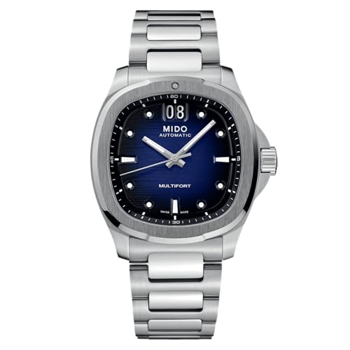 MIDO Multifort TV Big Date - Swiss Automatic Watch for Men - 40mm Case - Blue Dial - Stainless Steel Bracelet - M0495261104100 - Image 1