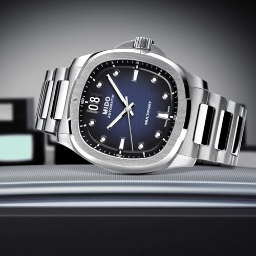 MIDO Multifort TV Big Date - Swiss Automatic Watch for Men - 40mm Case - Blue Dial - Stainless Steel Bracelet - M0495261104100 - Image 3
