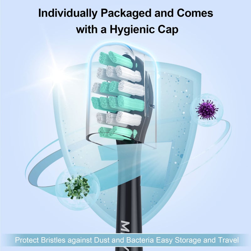 MRYUESG Replacement Heads Compatible with Philips Sonicare 10 Pack, 5 White + 5 Black, MRYUESG Electric Tooth-Brush Head for Phillips - Image 5