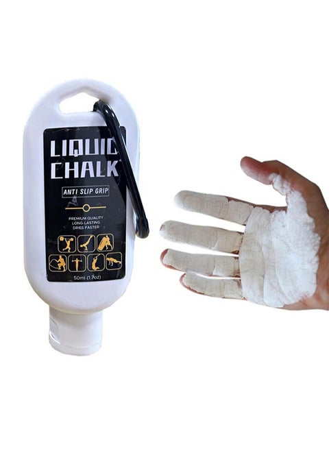 Liquid Chalk，Gym Chalk， Lifting Chalk，Rock Climbing Chalk，Pole Grip，Chalk for Weightlifting Chalk，Workout Chalk，Liquid Chalk Weightlifting，Dry Hands Pole Grip（White Bottle，50ml）