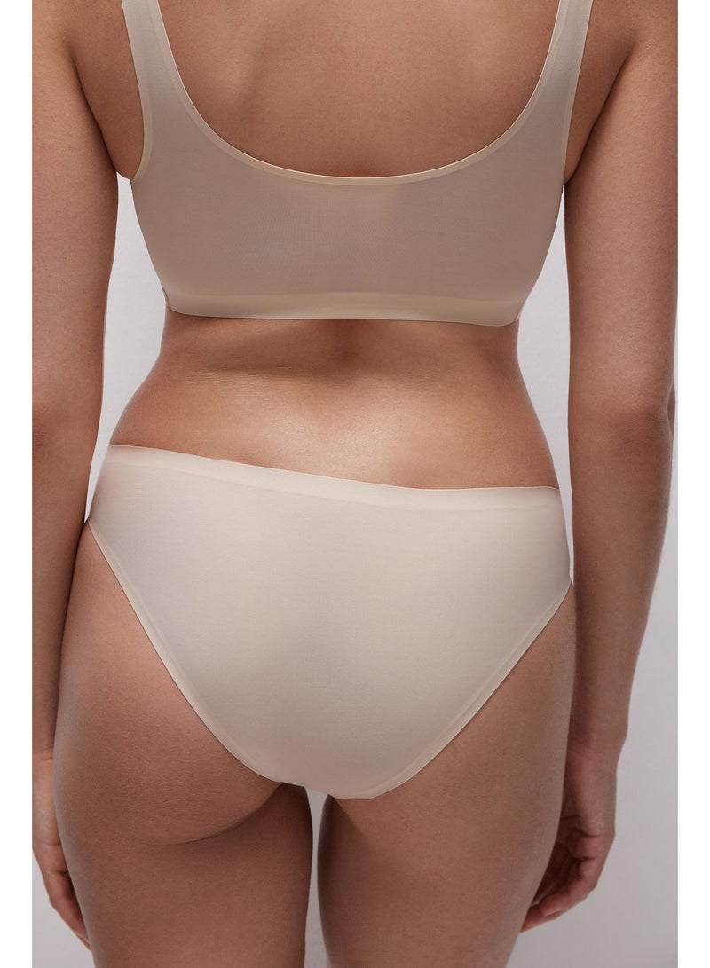belle you Women’s High Waisted Thong Panties Nude– Seamless Microfiber Briefs with Cotton Gusset, Wide Waistband, Invisible Plus Size Underwear for Daily Wear - Image 1