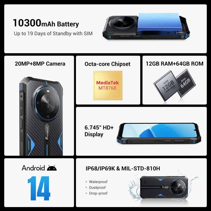 فوسيبوت هاتف ذكي fossibot F105 - أخضر - Image 2