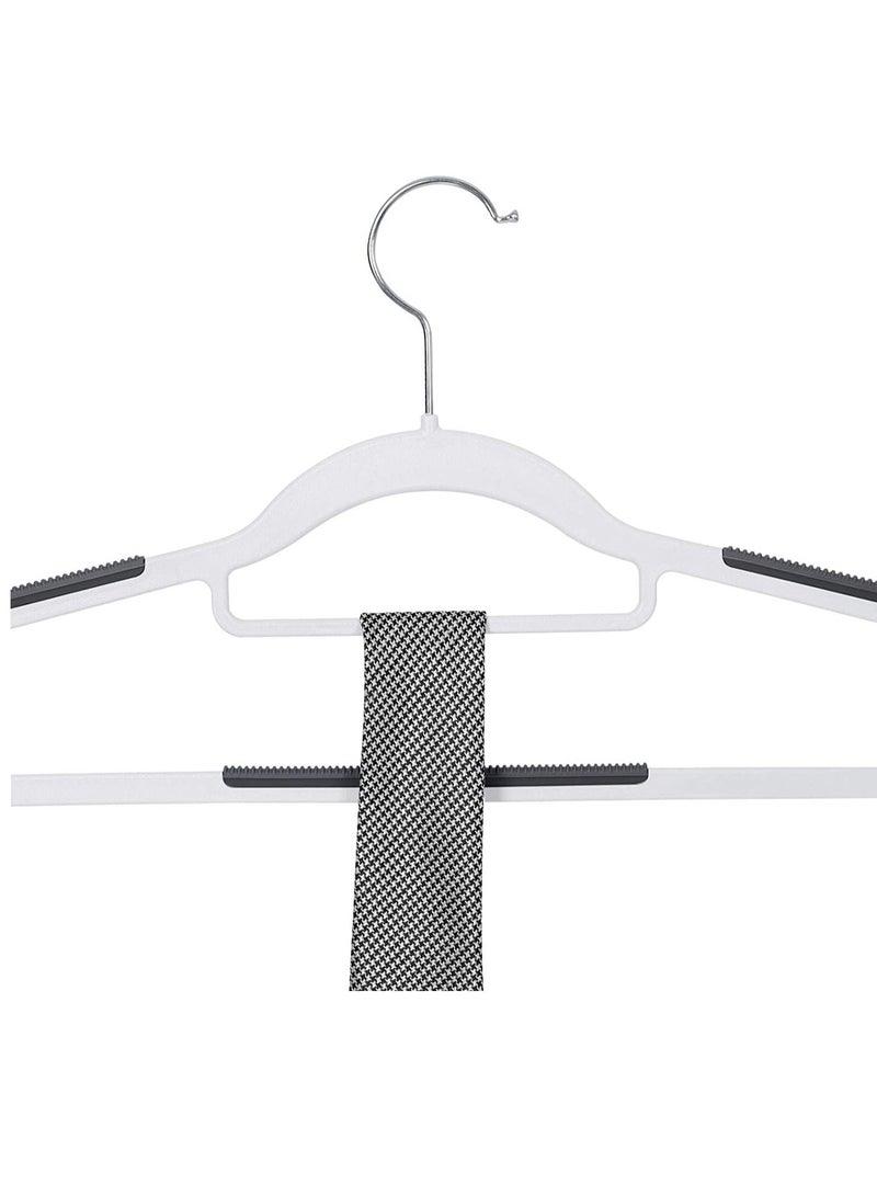 TYCOM Clothes Hangers 100 PACK Heavy Duty Durable Standard Clothes Hanger Plastic Suit Coat Shirt Hangers Space Saving Clothes Hanger with Rubber Coating 16.5Inches 100 Pieces Light Grey. - Image 2