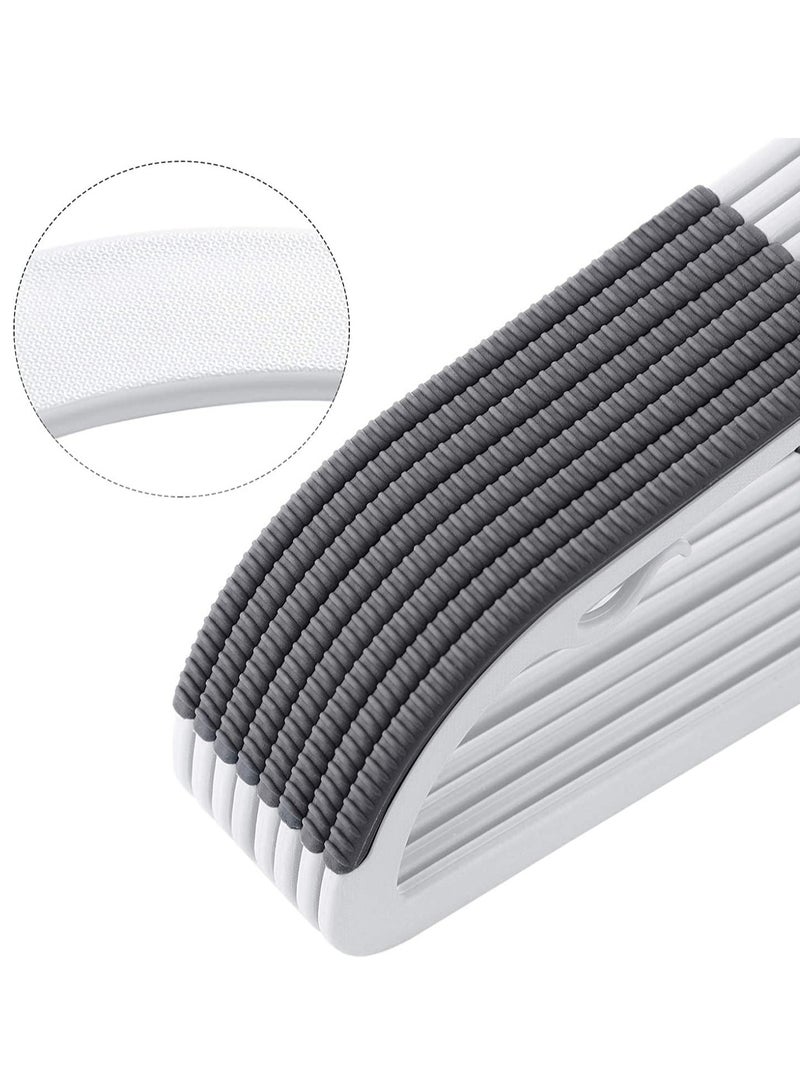 TYCOM Clothes Hangers 100 PACK Heavy Duty Durable Standard Clothes Hanger Plastic Suit Coat Shirt Hangers Space Saving Clothes Hanger with Rubber Coating 16.5Inches 100 Pieces Light Grey. - Image 3
