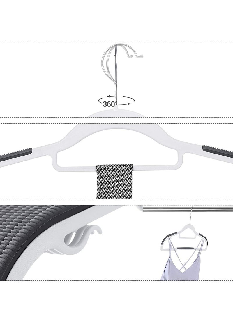 TYCOM Clothes Hangers 100 PACK Heavy Duty Durable Standard Clothes Hanger Plastic Suit Coat Shirt Hangers Space Saving Clothes Hanger with Rubber Coating 16.5Inches 100 Pieces Light Grey. - Image 5
