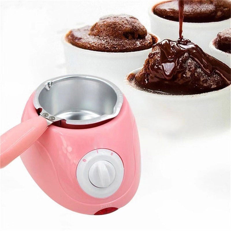 Pink Electric Chocolate Melting Pot Fondue Warmer With Mould Set Kitchen Tool - Image 4