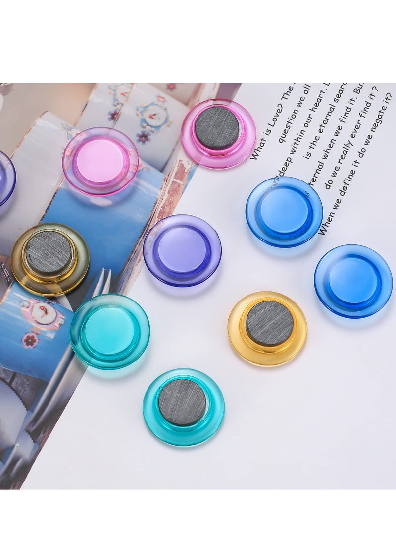 30pcs Whiteboard Magnets, Round Notice Board Planning color Refrigerator Magnets, 30 mm Plastic Covered Magnetic Buttons Magnets for School Office Home - Image 3
