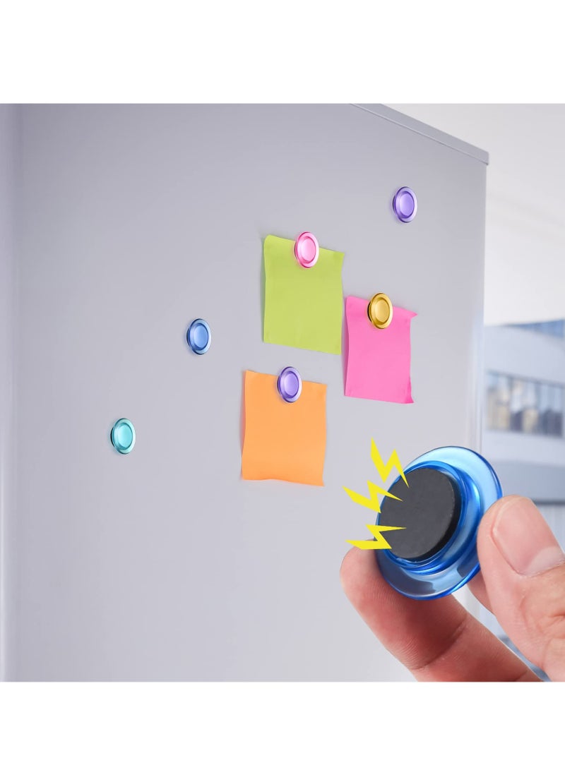30pcs Whiteboard Magnets, Round Notice Board Planning color Refrigerator Magnets, 30 mm Plastic Covered Magnetic Buttons Magnets for School Office Home - Image 5