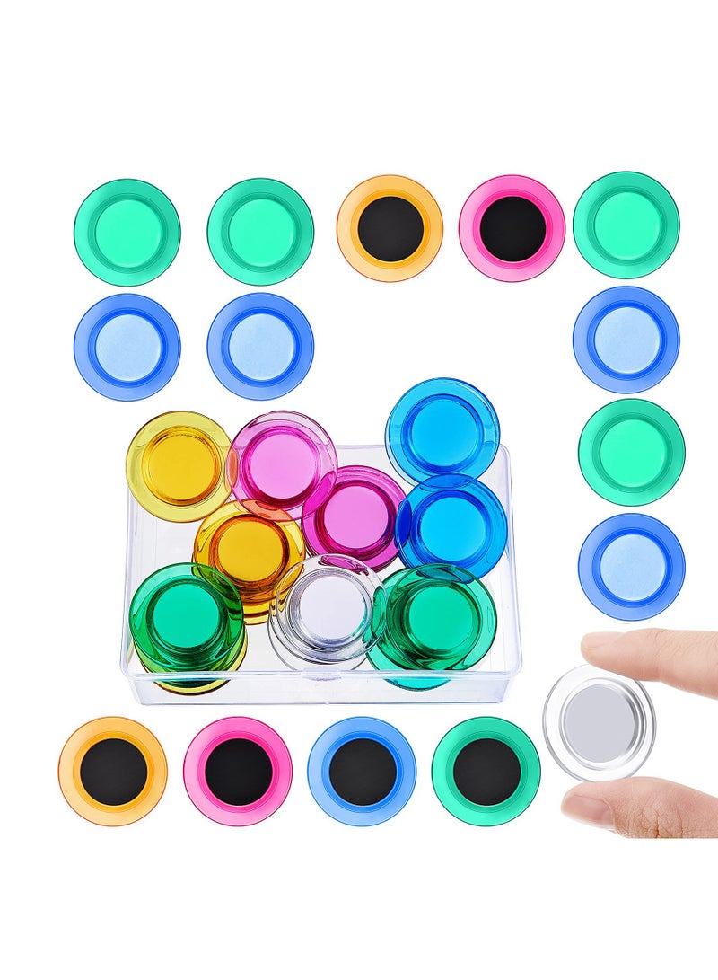 30pcs Whiteboard Magnets, Round Notice Board Planning color Refrigerator Magnets, 30 mm Plastic Covered Magnetic Buttons Magnets for School Office Home - Image 1