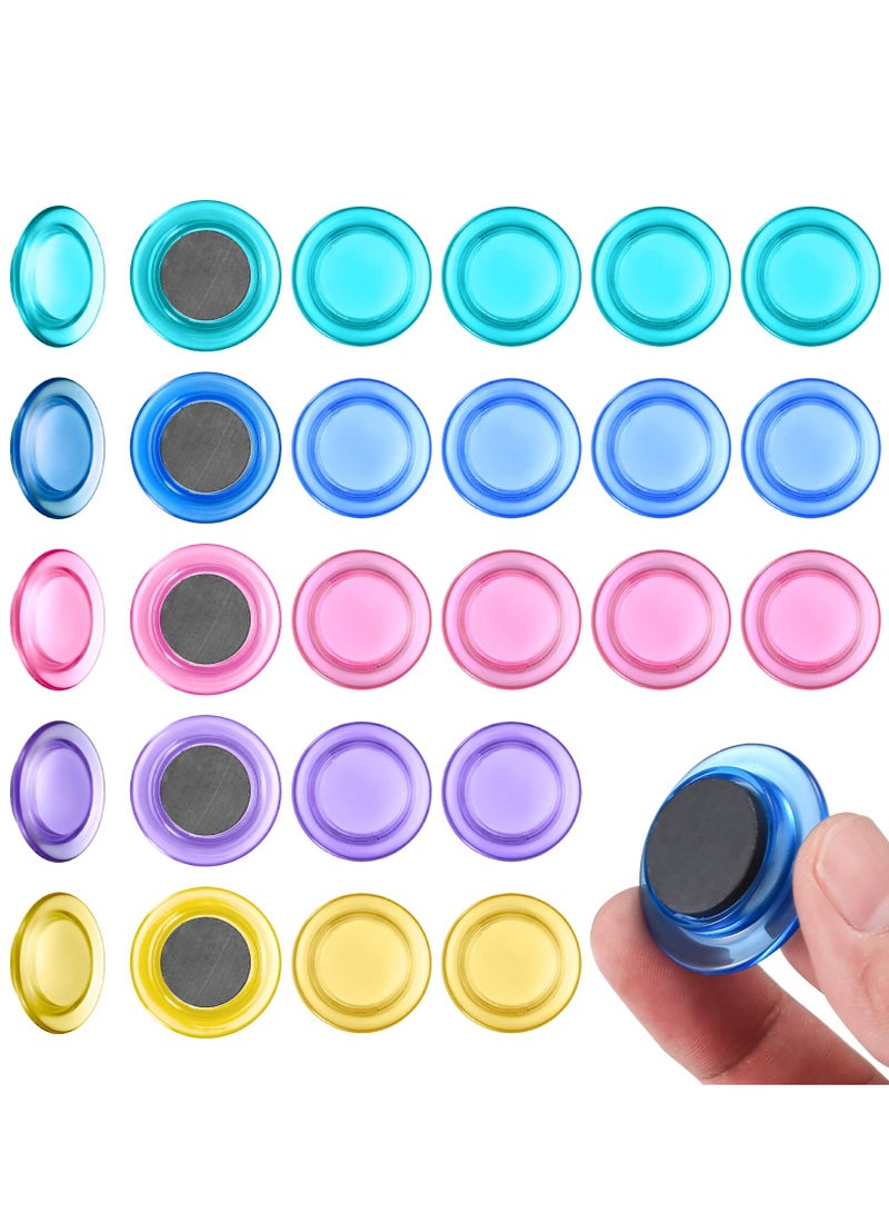 30pcs Whiteboard Magnets, Round Notice Board Planning color Refrigerator Magnets, 30 mm Plastic Covered Magnetic Buttons Magnets for School Office Home - Image 2