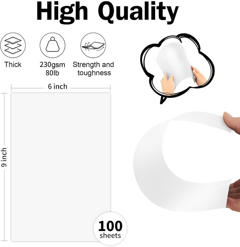 Goefun White Large Index Cards 6x9 Cardstock, Goefun 80lb Thick Printer Paper, 100 Pack Big Notecards Blank for Menus, Party Invitations, Greetings, Flash Cards, DIYs - Image 2