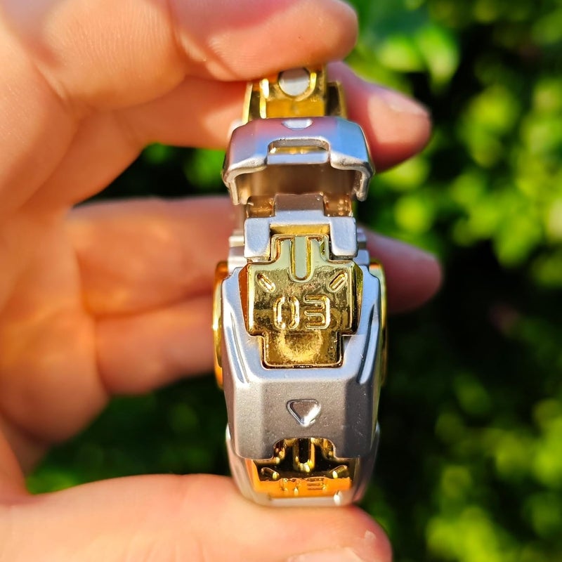 T-Conceal EDC Fidget Sliders Open Armor Spinning Top ألعاب تحريك للبالغين لتخفيف التوتر من المعدن المغناطيسي (فضي ذهبي) - Image 3