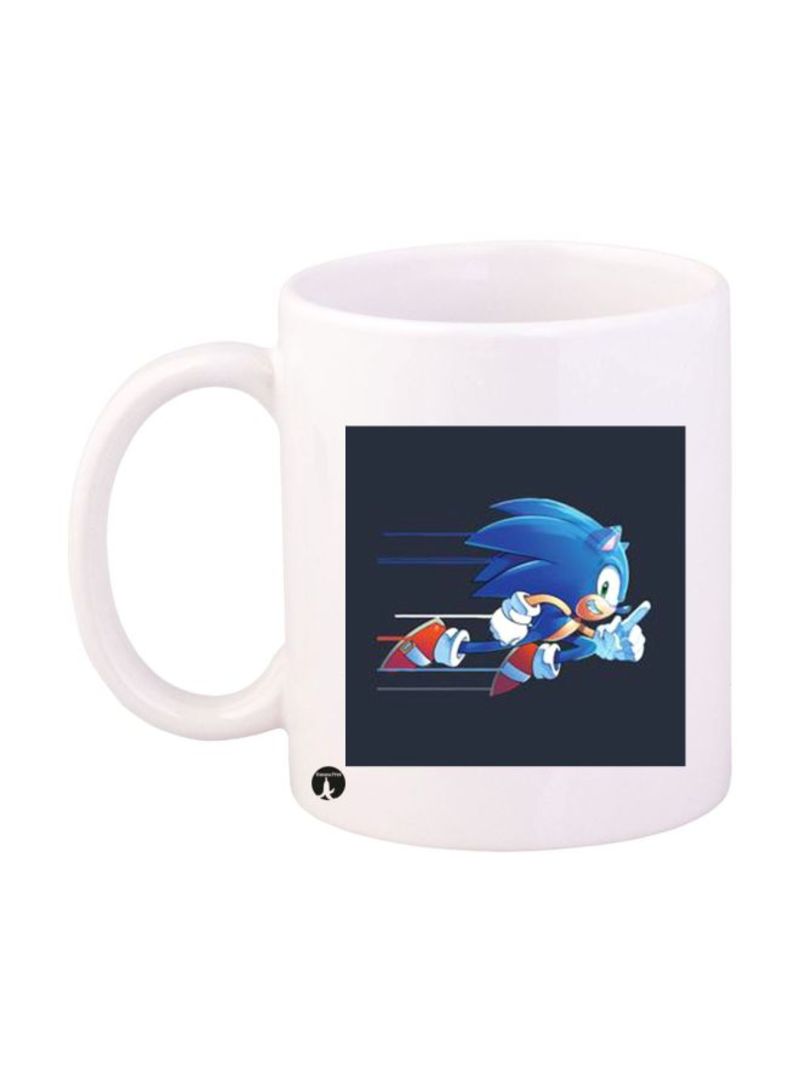 RKN Sonic Video Game Printed Mug White/Blue/Black