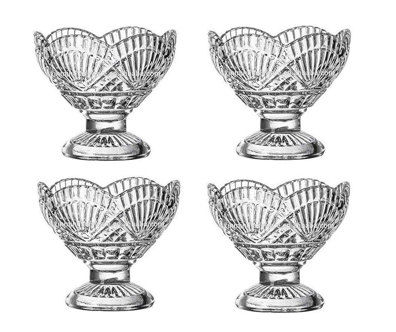 HOMIES INTERNATIONAL HOMIES INTERNATIONAL European Style Cute Glass Sundae DishPuddingDessert Bowl Set for Bar Table Party Home Restaurant 13 oz Clear Set of 4 Pieces  - Image 1