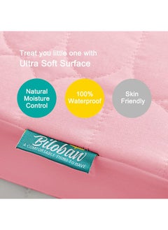Biloban Biloban Mini Crib Mattress Protector 2 Pack Waterproof, Quilted 38"x24" Protective Pack and Play Mattress Pad Cover, Noiseless & Breathable Baby Mini Crib Sheets for Boys & Girls  - Image 2