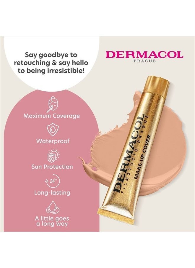 DC DERMACOL - Dermacol - Full Coverage Foundation, Liquid Makeup Matte Foundation with SPF 30, Waterproof Foundation for Oily Skin, Acne, & Under Eye Bags, Long-Lasting Makeup Products, 30g, Shade 209 - Image 1