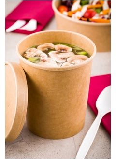Restaurantware Restaurantware-Bio Tek 32 Ounce Soup Containers, 200 Durable Soup Bowls - Lids Sold Separately, Sustainable, Kraft Paper Soup Cups, Disposable, For Take Out And Delivery  - Image 5