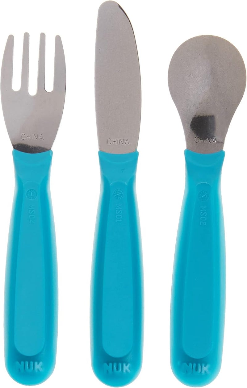 NUK Kiddy Cutlery Fork, Knife, and Spoon Set for Toddlers, 3-Piece Set, Ages 18+ Months - Image 2