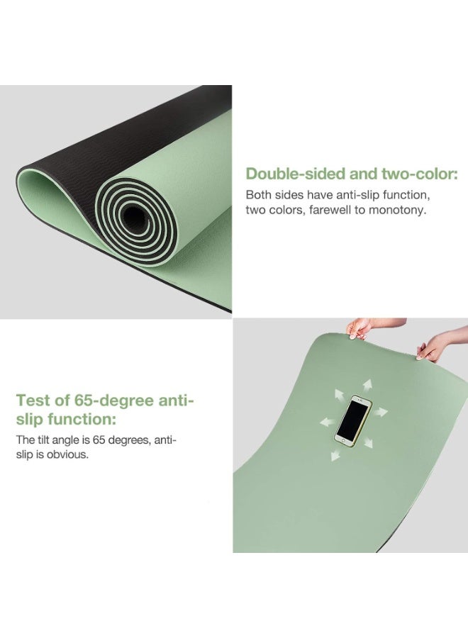 اسم المحتوى ناريلا Yoga Mat, Extra Thick 6MM TPE Fitness Exercise Mat with Carrying Sling  Storage Bag, Workout Mats for Women Men, for Home, Pilates and Floor Exercises - Image 3