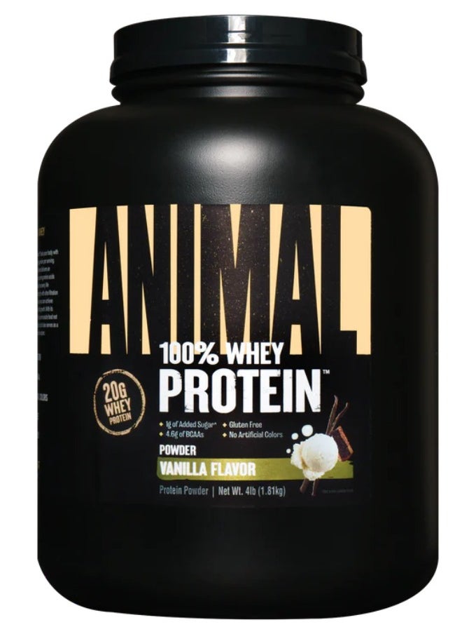 UNIVERSAL NUTRITION - Animal 100% Whey Protein Powder Vanilla Flavour 4Lb - Image 1