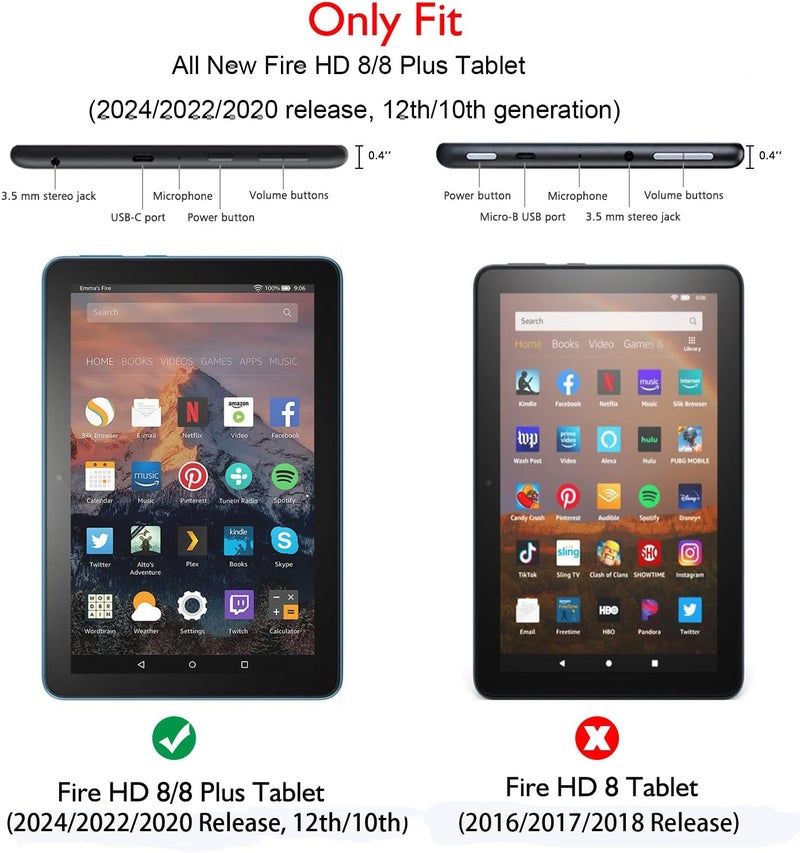أورلد غلاف Fire HD 8 للأطفال، غلاف Kindle Fire 8، غلاف Amazon Fire 8 (إصدار 2020، الجيل العاشر) - غلاف خفيف الوزن ومقاوم للصدمات ومقاوم للأطفال لجهاز Amazon Fire HD 8 و8 Plus - أزرق - Image 2