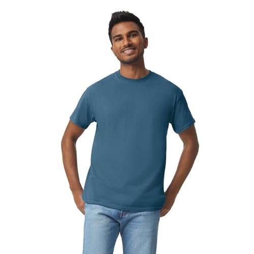 Gildan Men's Heavy Cotton T-Shirt, Style G5000, 2-Pack, Indigo Blue, Large - Image 2