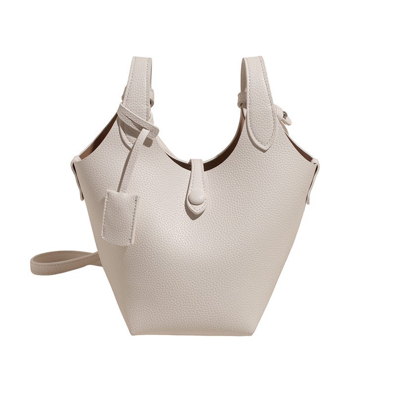 Soft Leather Texture Bucket Bag For Women 2025 High-End Pebbled Pattern Women'S Bag Versatile Shoulder Crossbody Bag - Image 1