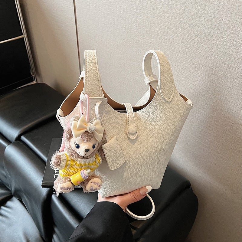 Soft Leather Texture Bucket Bag For Women 2025 High-End Pebbled Pattern Women'S Bag Versatile Shoulder Crossbody Bag - Image 2