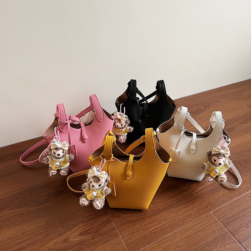 Soft Leather Texture Bucket Bag For Women 2025 High-End Pebbled Pattern Women'S Bag Versatile Shoulder Crossbody Bag - Image 5