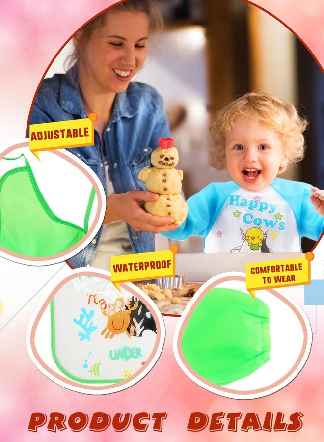 Flotory 16 Pcs Kids Art Smock Painting Smock Waterproof Apron Long Sleeve Washable Aprons for Boys Girls Drawing Cooking Crafting Eating, 16 Styles - Image 4