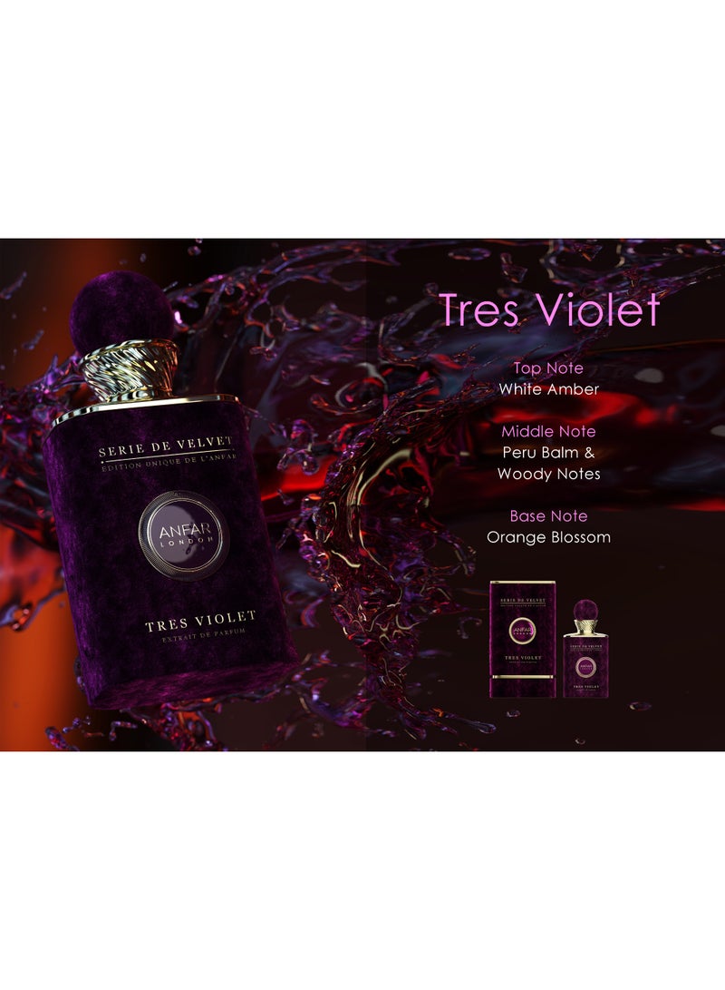 ANFAR LONDON TRES VIOLET Pour femme Extrait de Parfum for Women, Floral Fragrance, WHITE AMBER, PERU BALM & WOODY - Image 3
