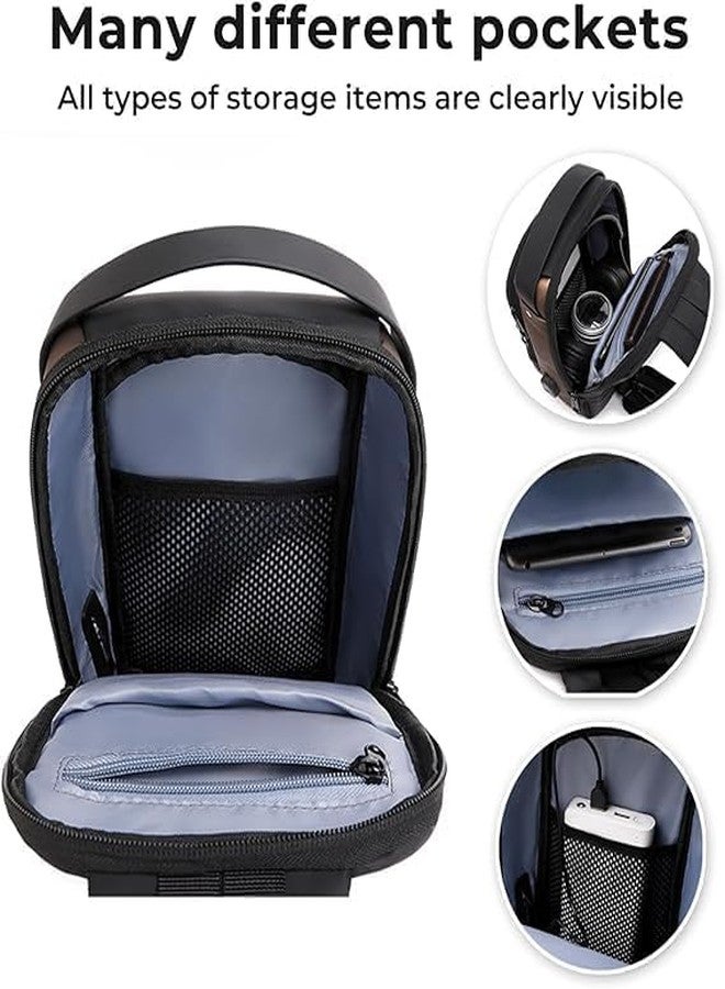 RFV1 Sling Bag for Men & Women - Stylish Crossbody Backpack with USB Charging Port, Anti-Theft Chest Bag, Casual Messenger Shoulder Bag for Travel, Work, and Everyday Use (BLACK) - Image 2