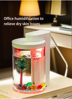 Portable Mini Humidifier with Microlandscape and Colorful Light, USB Personal Desktop Small Humidifier Perfect for Bedroom, Office, Car, 260ml, White - pzsku/ZF72E6036AAF71A20DF3DZ/45/_/1731601742/000b5a68-a394-48a5-8365-eb1acd13c885