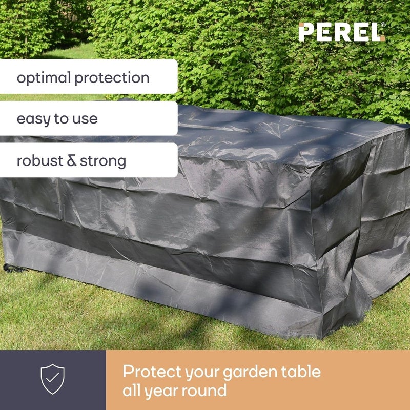 Perel Garden OCT300 Protective Cover for Garden Table, Max. 300 cm, Anthracite, 305 x 110 x 75 cm - Image 2