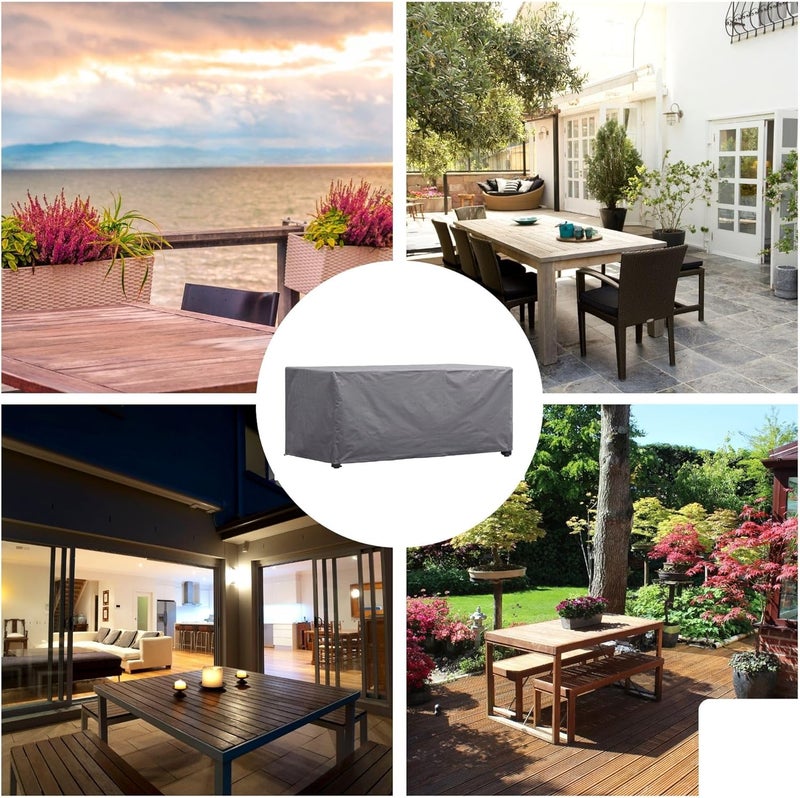 Perel Garden OCT300 Protective Cover for Garden Table, Max. 300 cm, Anthracite, 305 x 110 x 75 cm - Image 3